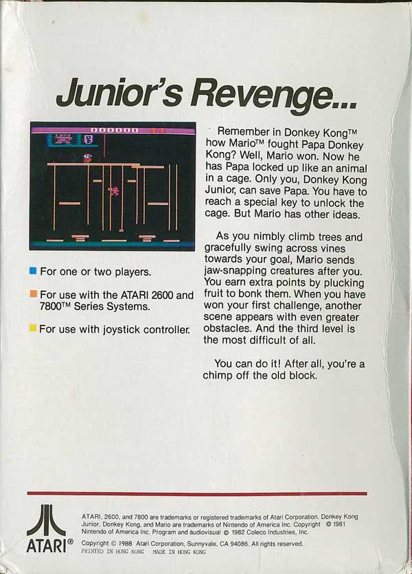 Donkey Kong Junior - Box Back