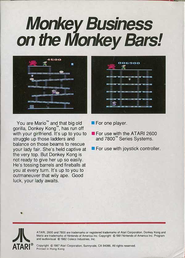 Donkey Kong - Box Back