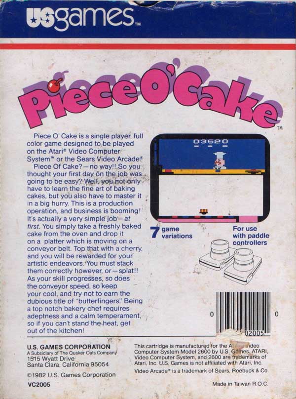 Piece o' Cake - Box Back