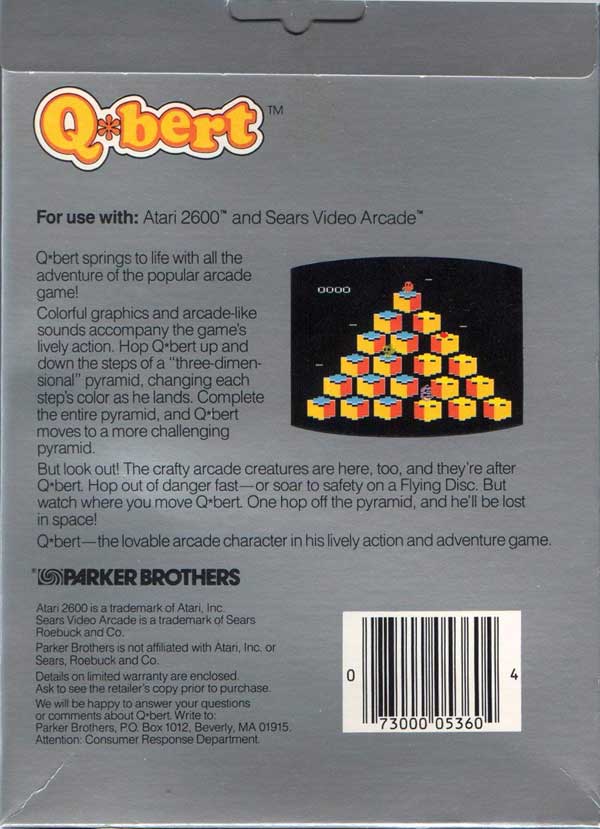 Q*bert - Box Back