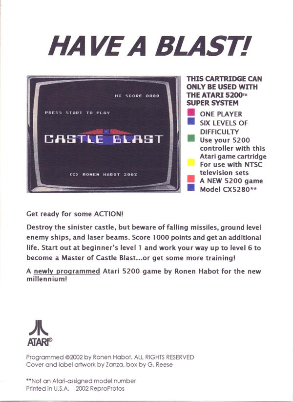 Castle Blast - Box Back