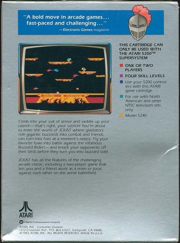 Joust - Box Back