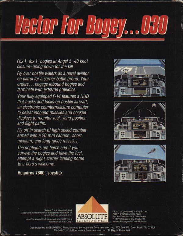 Tomcat: The F-14 Fighter Simulator - Box Back