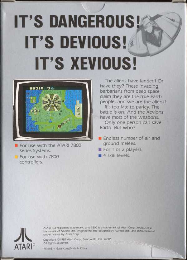 Xevious - Box Back