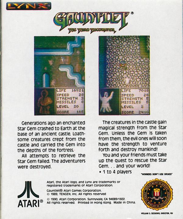 Gauntlet: The Third Encounter - Box Back